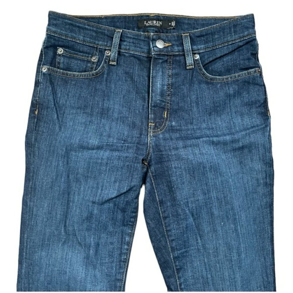 Lauren Ralph Lauren Black Label Blue Dark Wash Straight Leg Jeans US 6 - Picture 3 of 6